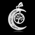 Colgante Luna y Árbol de la Vida,plata de ley