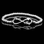 Pulsera Elástica Infinito 4 mm ,plata de ley