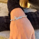 PULSERA PERSONALIZADA BOLAS 4 MM Y NOMBRE,plata de ley - Imagen 2