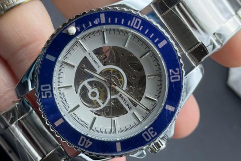 Reloj automático dial azul,acero 316L