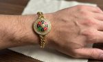 Pulsera ruleta 10mm *24cm acero 316L, chapado oro 18k - Imagen 2