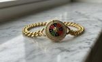 Pulsera ruleta 10mm *24cm acero 316L, chapado oro 18k