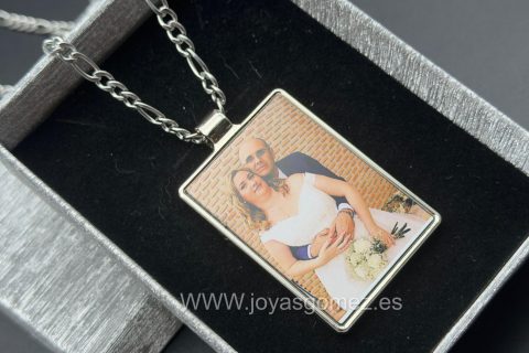 Cadena 4*60cm- placa 4*3cm foto en color por cada lado ,- PROMOCIÓN-