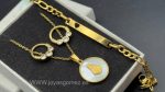 Conjunto de comunión niña, acero 316 L chapado oro 18k