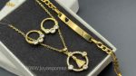 Conjunto de comunión niña, acero 316 L chapado oro 18k