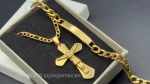 Conjunto de comunión niño, acero 316 L chapado oro 18k