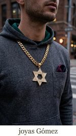 Colgante estrella de David -cadena 9*60cm, acero 316 L chapado oro 18k - Imagen 2