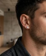 Pendientes circón,acero 316L chapado oro 18k - Imagen 2