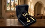 Conjunto de comunión niña, acero 316 L chapado oro 18k - Imagen 2