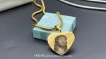 Corazón 30mm+cadena 3*50cm- foto grabación personalizada laser, acero 316L chapado oro 18k -OFERTA*