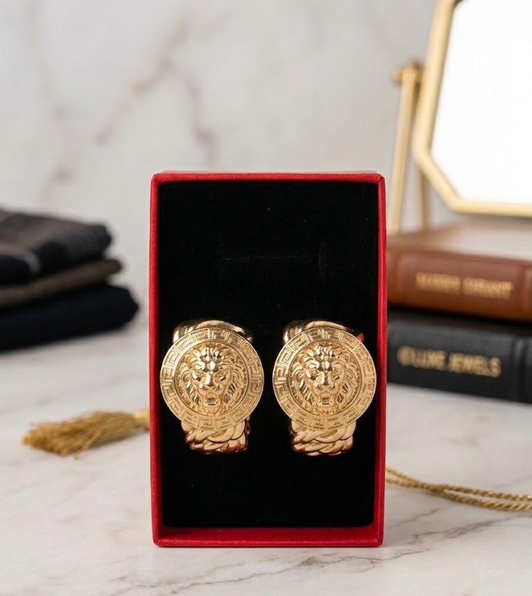 WhatsApp Image 2026-10-05 at 18.20.02 Pendientes greca, acero 316L, chapado oro 18k - Imagen 1