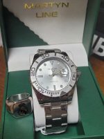 Reloj esfera nácar + sello ,acero 316L