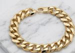 Pulsera cubana 14mm -21 cm, acero 316L, chapado oro 18k - Imagen 2