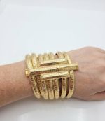 SEMANARIO RIGIDO MUJER GRECA, ACERO 316L CHAPADO ORO18K - Imagen 2
