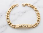 Esclava 21cm*7 mm, acero 316L chapado oro 18k