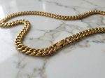 Cadena cubana 10 mm*60cm ,acero 316 L chapado oro 18k