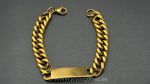 Esclava, acero 316L Chapado oro 18k, 12MM grueso-21cm largo- grabado láser