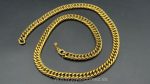 Cadena cubana 10 mm*60cm ,acero 316 L chapado oro 18k