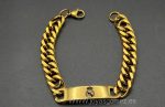 Esclava, acero 316L Chapado oro 18k,12MM grueso-21cm largo- grabado láser - Imagen 2
