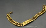 Esclava, acero 316L Chapado oro 18k,12MM grueso-21cm largo- grabado láser