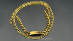 Cadena cubana 6 mm*60cm y esclava 8mm* 21cm, acero 316L, chapado oro 18k - Imagen 2