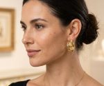 Argollas greca 3.5 cm,acero 316L chapado oro 18k - Imagen 2