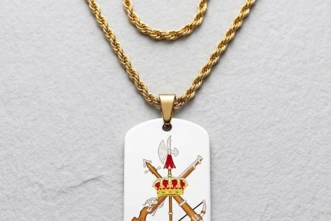 Cordón 4*60cm con placa emblema Legión española en color,- PROMOCIÓN-