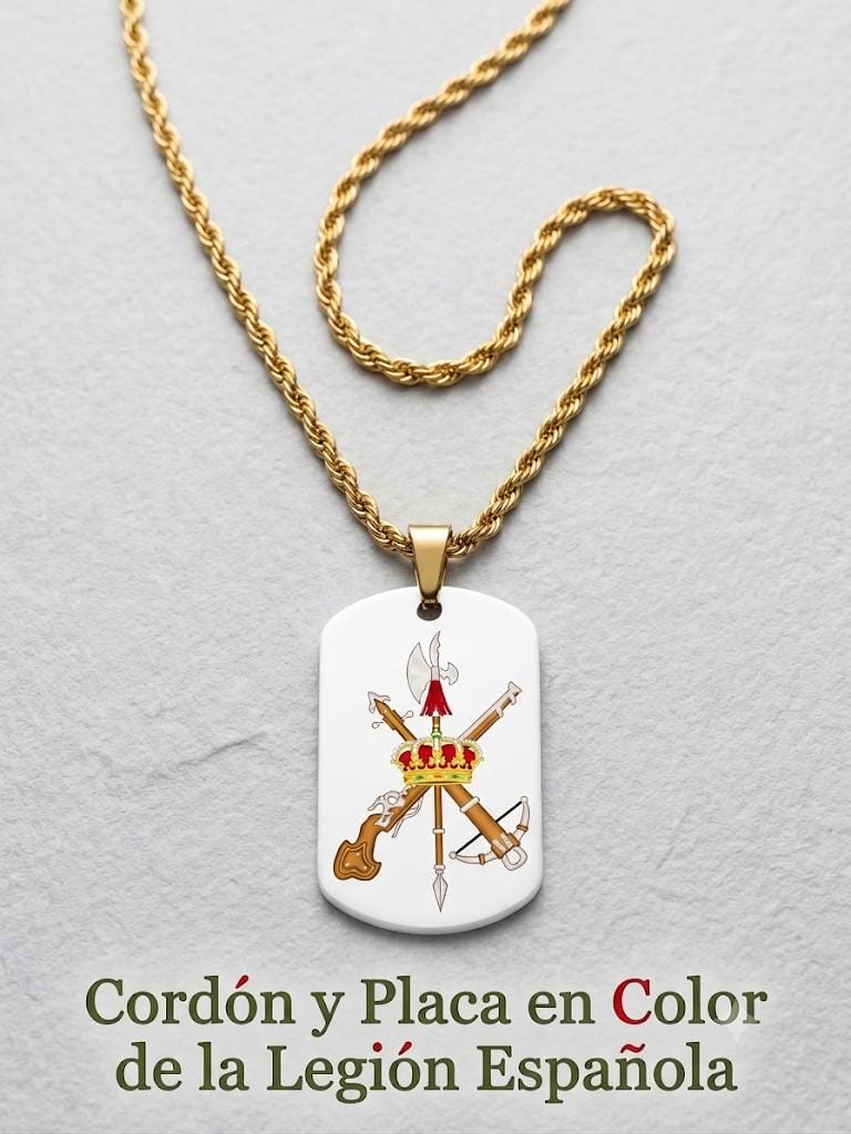 WhatsApp Image 2026-08-05 at 09.10.55 Cordón 4*60cm con placa emblema Legión española en color,- PROMOCIÓN- - Imagen 1