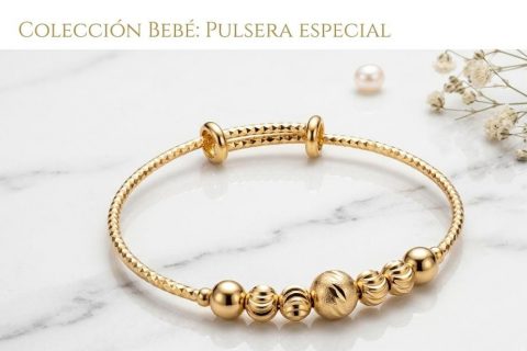 Pulsera niña 55 mm ,acero 316L chapado oro 18k-OFERTA-