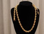 Cordón salomónico 8mm*60cm- -acero 316L chapado oro 18k