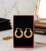 Argollas greca niña 2cm- acero 316L chapado oro 18k