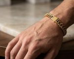 Pulsera cubana 10mm -21 cm, acero 316L, chapado oro 18k - Imagen 2