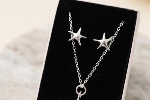Conjunto estrella de mar, plata de ley